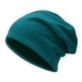 thumbnail image 2 of Naierhg Beanie Beanie Hat Knitted Baggy Slouchy Thickened Stretchy Keep Warm Solid Color Autumn Winter Women Men Couple Skull Cap for SkiLake Blue, 2 of 8