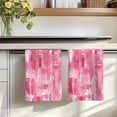 thumbnail image 7 of Pink Abstract Kitchen Towels Set of 4, Vintage Geometric Gradient Oil Painting Modern Absorbent Dish Towels for Kitchen, Microfiber Hand Towel, Quick Drying Tea Towel for Cleaning Dishcloths, 7 of 7