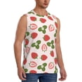 thumbnail image 2 of Kdxio Strawberries And Leaf for Men's Muscle T-shirt,Sleeveless for Workout Running Athletic Gym Lounge Casual, 2 of 7