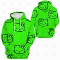 thumbnail image 3 of Chandail à Capuchon Ample à Imprimé Hello Kitty pour Femmes, style Collège, Chandail d'Été à Col Rond, Haut à Manches Longues avec Imprimé d'Ours Amusant HOEMLIN, 3 of 5