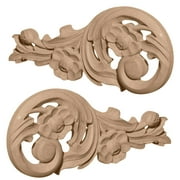 Ekena Millwork 11 1/2"W x 5 1/2"H x 1/2"D (Each Side) Large Springtime Scrolls (Pair), Lindenwood