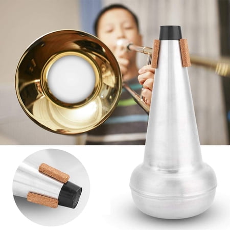Trombone Mute Aluminum Alloy Trombone Mute Silencer Practice Trombone Straight Mute Musical Instruments Accessory 1pc Portable Travel Tools Outdoor and Indoor