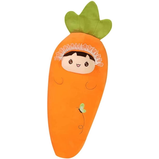 RV Almohada de Felpa de Zanahoria, Almohada de algodón Creativa de 32 cm, Almohada Suave para niños, Juguete de Peluche, muñeca Encantadora, Juguete de Peluche, niñas Adolescentes, niños, Naranja Rojo Verde
