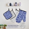 thumbnail image 5 of Simple Purple Leaf Oven Mitts and Pot Holders with Chef Apron Set 5 Pcs Kitchen Cooking Set, 5 of 6