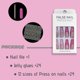thumbnail image 3 of Uñas postizas largas acrílicas con punta francesa rosa, estilo ataúd, con diseños para mujer., 3 of 5
