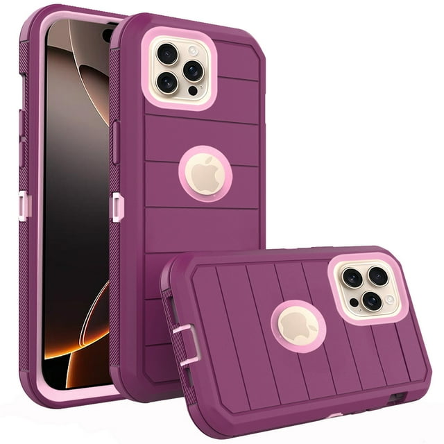 Asuwish Compatible with iPhone 16 Pro Max 6.9 inch Phone Case Hybrid Rugged Shockproof Hard Protective Drop Proof Full Body Heavy Duty Mobile Cell Cover for iP16M i16 ProMax 16ProMax Women Men Purple