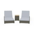 thumbnail image 2 of Homestyles Boca Raton Rattan Outdoor Chaise Lounge Pair and Side Table in Brown, 2 of 6