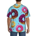 thumbnail image 5 of Balery Donuts Men's Casual Button Down Shirt Short Sleeve Textured Summer Cuban Beach Shirts-Medium, 5 of 7