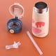 thumbnail image 2 of Botella de agua aislada para niños con tapa abatible de paja, botellas de agua de acero inoxidable para niños para la escuela de boca ancha, vaso de vacío de grado alimenticio sin Bpa con Han, 2 of 5
