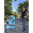 thumbnail image 5 of XX Dog Stroller, 3 Wheels Pet Cat Jogger Stroller, Folding Carrier Waterproof Puppy Stroller With Cup Holder & Removable Liner, Dog Strollers For Small Dogs, For Small And Medium Pets, 5 of 8