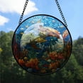 thumbnail image 2 of Personalized Dolphin Suncatcher Stained Glass Suncatchers, Dolphin Ornament for Sun Catcher Indoor Window, Dolphin Painted Glass Panel Décor RVsoOE, 2 of 5