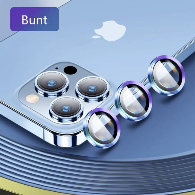 Protección de cámara para iPhone 13 Pro/iPhone 13 Pro Max Cámara Vidrio Templado, Anillo de Metal Individual Protector de Pantalla Vidrio Templado A Prueba de Balas Anti-Arañazos Película Protectora