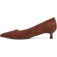 thumbnail image 3 of Naturalizer Women's Natalia Kitten Heel Pointed Toe Pump Cappuccino Brown Suede 7.5W, 3 of 5