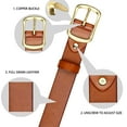 thumbnail image 6 of Falari Men's 100% Genuine Leather Belt Stainless 38mm Strap 9002, 6 of 7