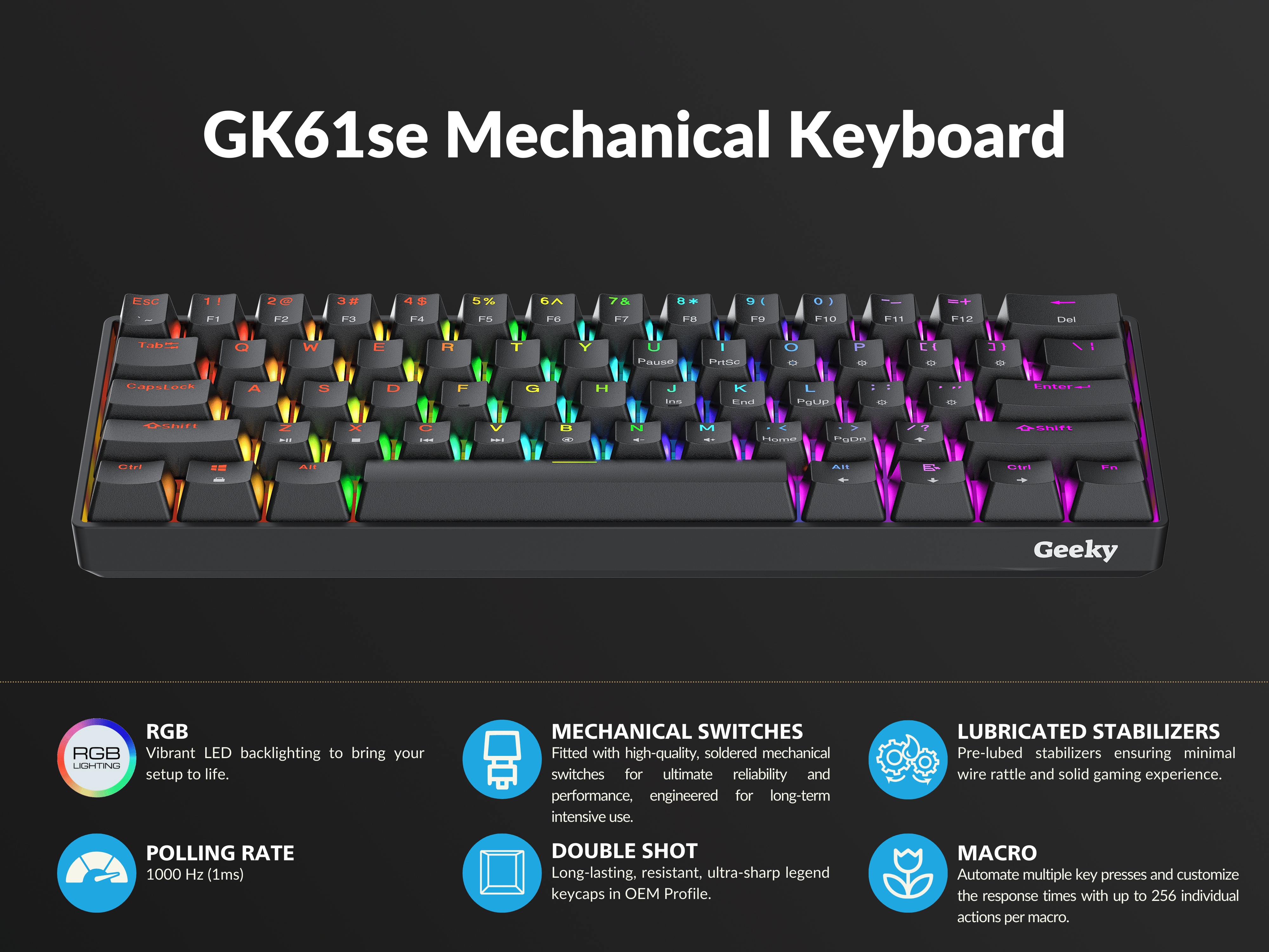 Geeky GK61 SE 60% Mechanical Gaming Keyboard photo 4