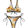 thumbnail image 2 of Dreamtimes Sexy O-Ring String Triangle Bikini Set for Women'sTwo Piece Swimsuit-Sunflower, Medium, 2 of 7
