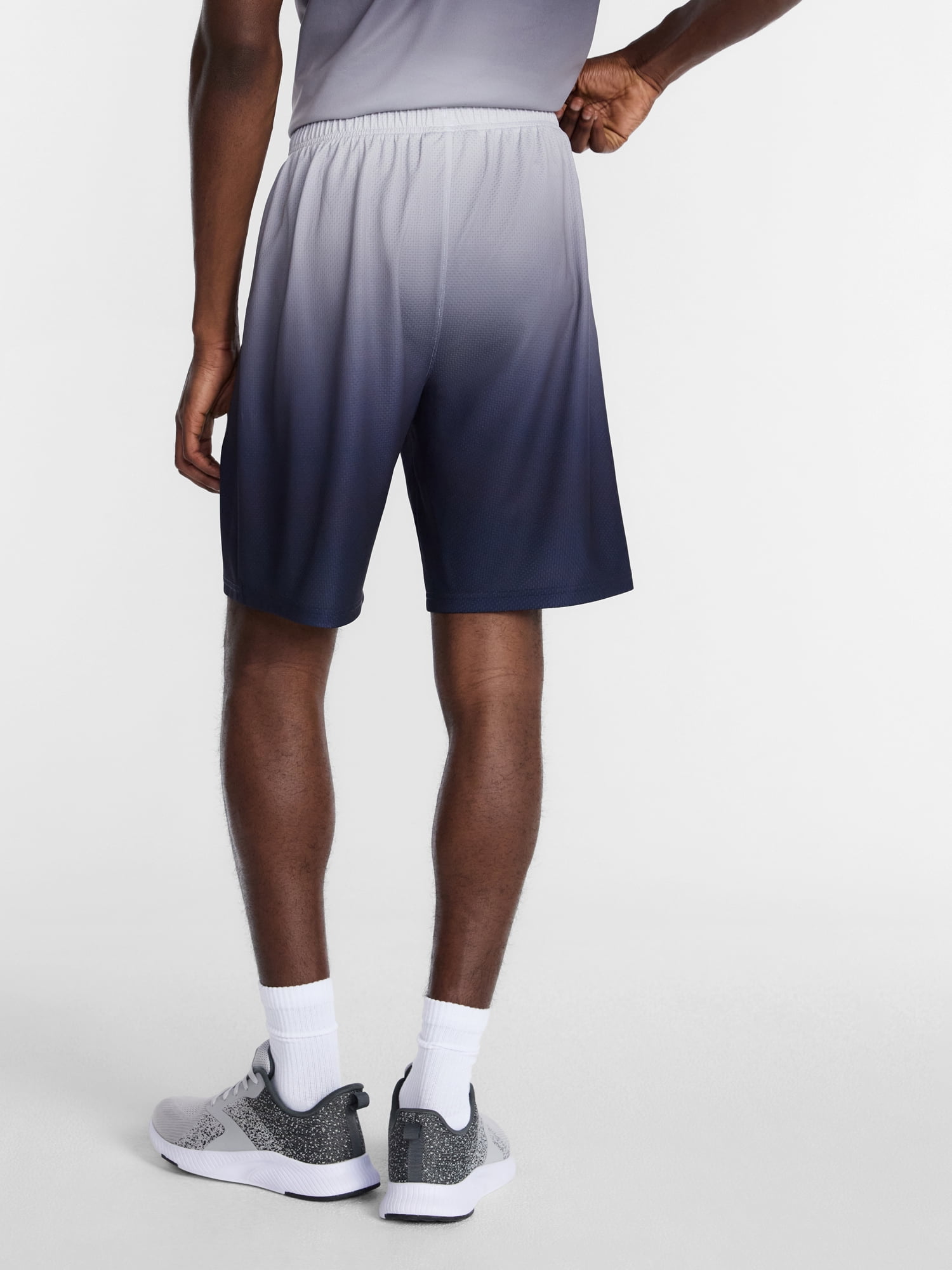 Athletic Works Men's and Big Men's Ombre Mesh Shorts, 7" Inseam, Sizes XS-5XL