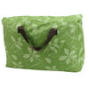 Home Fabric Flower Printed Zippered Quilt Storage Bag Green 56 x 38 x 20cm