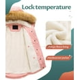 thumbnail image 3 of Chrisuno Girl's Winter Parka Coat Puffer Jacket Padded Overcoat With Hood Pink 14/16, 3 of 5