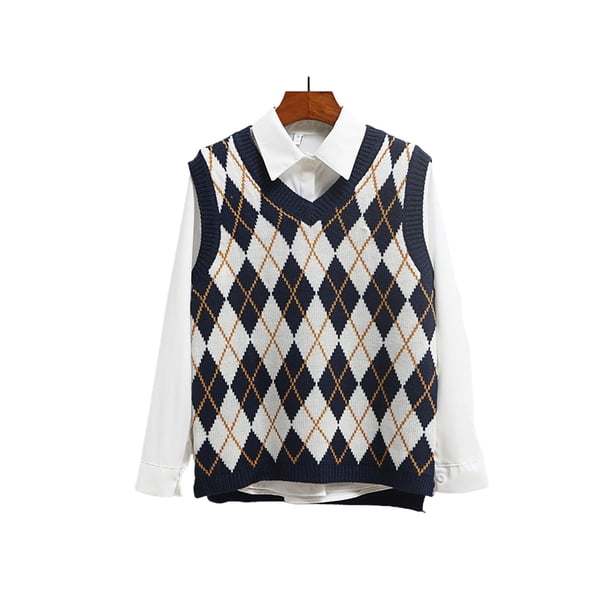 Chaleco tipo suéter para mujer Prendas de punto sin mangas Estilo preppy Nituyy GL714-FN40941D1