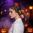 thumbnail image 4 of Halloween Scrub Cap Women Graphic Nurse Hat Lightweight and Breathable Ponytail Surgical Caps, 4 of 6