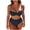 Dark Blue, variant on Women's Wirefree Two-Piece Bikini with Removable Padded Top and High-Waisted Bottom for Beach and Pool Swimming