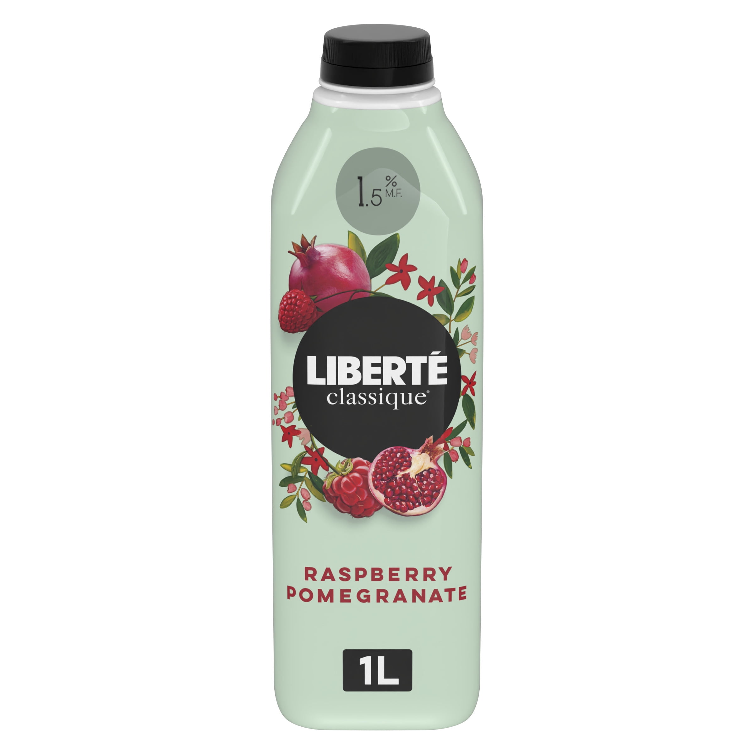 Yogourt à boire Liberté Classique 1,5 %, framboise-grenade, boisson au yogourt, 1 L