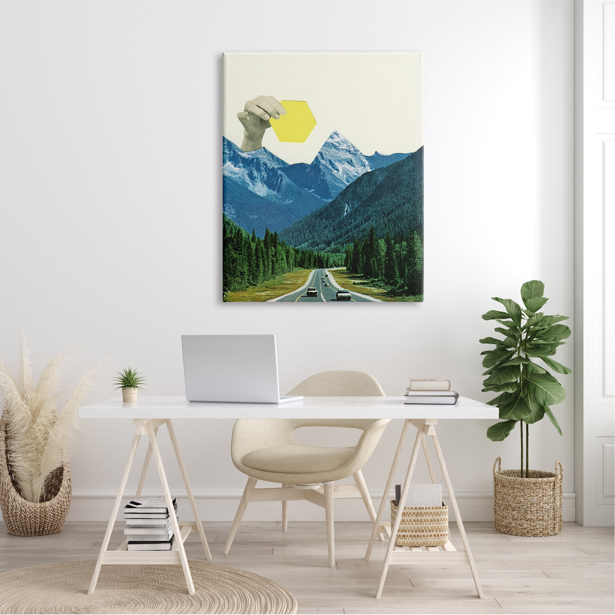Stupell Industries Holding Sun Surreal Mountain Forest Road Landscape Canvas Wall Art, 36 x 48, Design by Cassia Beck