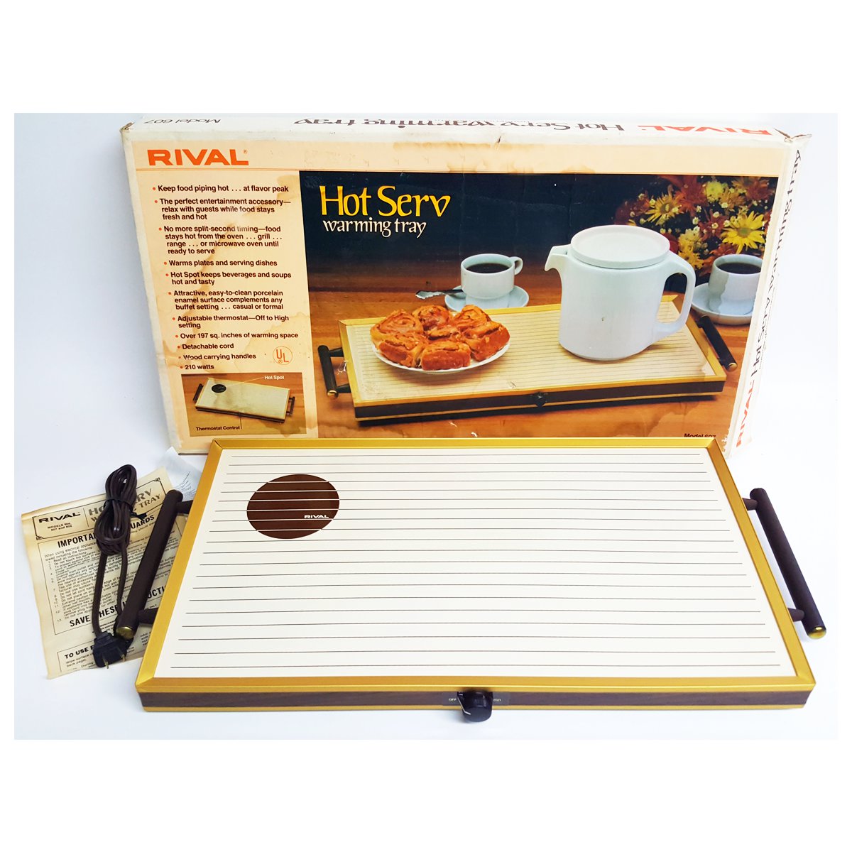 Vintage Rival Hot Serv Warming Tray Model 607