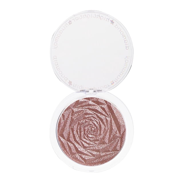 Fiudx Iluminador Desert Rose, Polvo Brillante con Purpurina, Polvo de Hornear de Jengibre, Textura Suave y Brillo Duradero, Perfecto para Mejillas y Ojos, Maquillaje para Bodas y Fiestas, Todo Tipo d