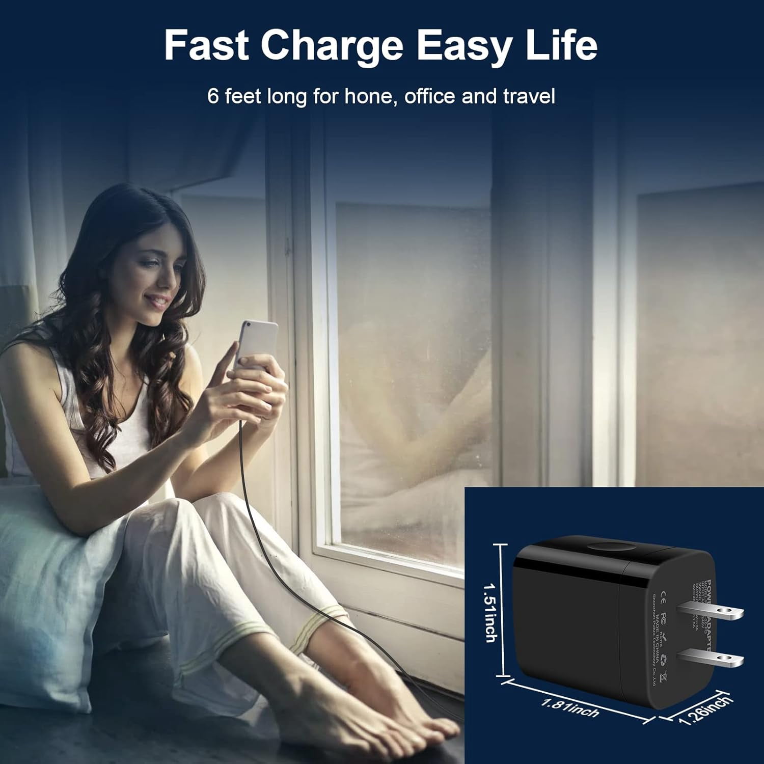 NeoMart Type C Phone Fast Charger for Samsung Galaxy Z Flip7 FE 7 6 5 4 3 Z Fold7 6 5 4 A16 5G A15 A35 A25 A55 A56 S25 Ultra S24 S23 S22 S21,9a,9 Pro XL Fold,9,8,Wall Charger Cube USB C Cable 6FT