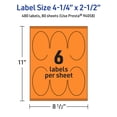 thumbnail image 6 of Avery Printable Oval Labels, Bright Orange, 4.25" x 2.5", 480ct, 6 of 11