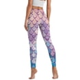 thumbnail image 2 of Renewold Mermaid Scales Bubble Pink Womens Yoga Leggings with Pockets Workout Leggings Ankle Pants Full Length High Waisted Slim Running Pants Non See-Through Printed Tights, XXL, 2 of 8