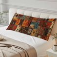 thumbnail image 4 of Boho Vintage Body Pillow Covers 20"x60", Brown Ethnic Middle Century Geometric Soft Brushed Microfiber Breathable Throw Pillow Covers, Pillowcase with Zipper for Couch Sofa Bedroom Living Room, 4 of 9