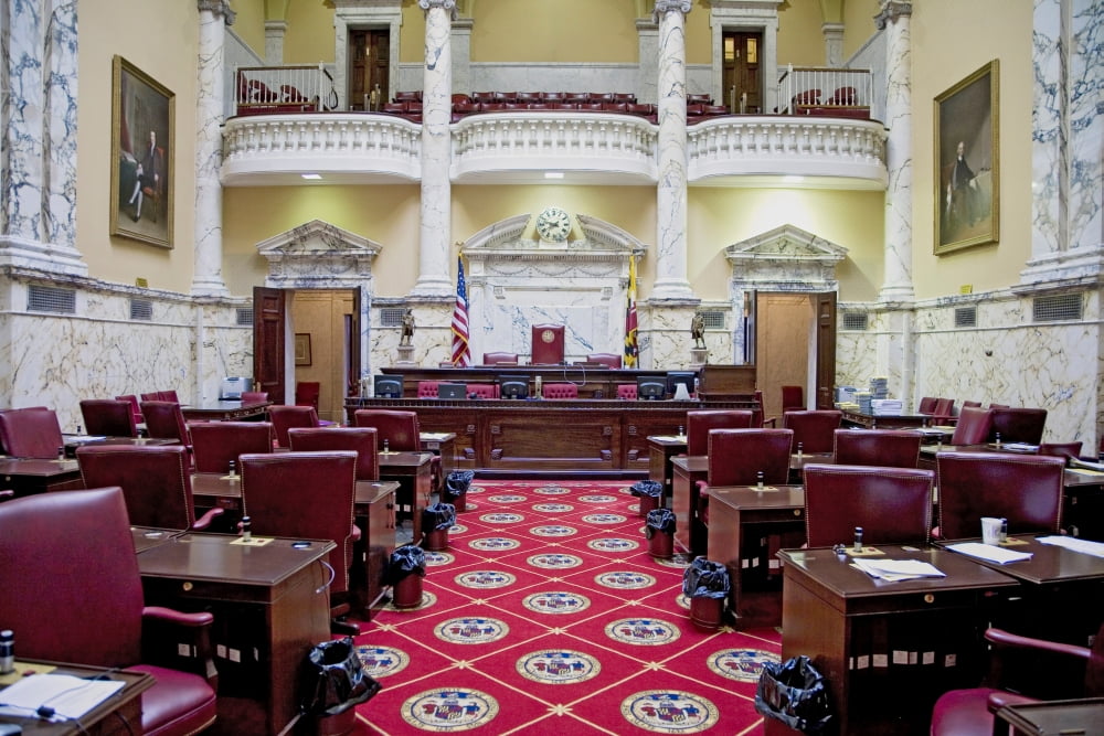 The historic House Chamber of Maryland State House and State Capitol ...