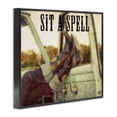 thumbnail image 4 of Stupell Industries Sit A Spell Cowboy Typography Painting Black Framed Art Print Wall Art, 14 x 11, 4 of 10