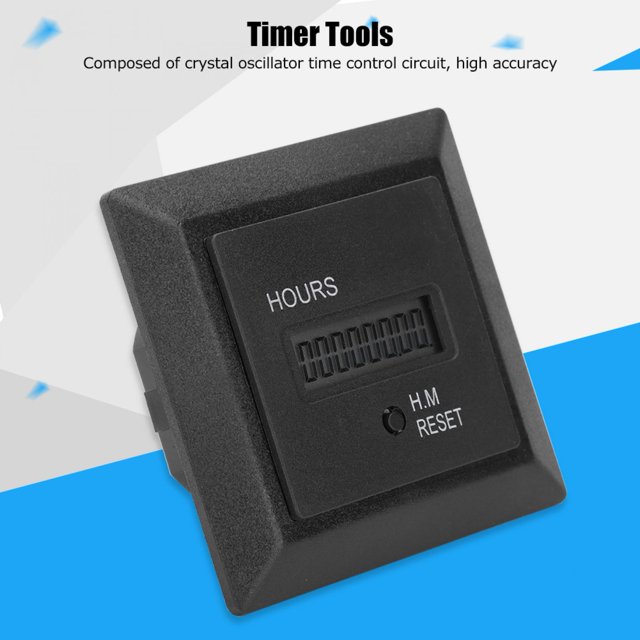 Gupbes Digital Display Hour Meter,Timer Tools,Digital Display Hour Meter High Accuracy Timer 50/60HZ Universal HM‑1R AC 100‑240V