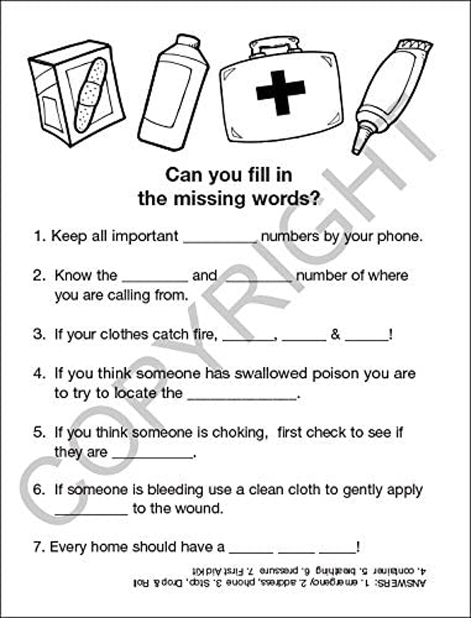 25 Pack - Know Your Emergency First Aid Kid's Coloring & Activity Books