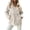 Beige, variant on Women's Hooded Anorak Raincoat Lightweight Zip Up Snap Button Down Drawstring Waist Windbreaker Coat Casual Long Sleeve Solid Color Jacket with Pockets S