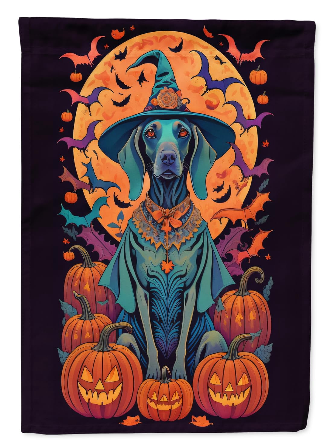Saint Bernard Witchy Halloween Garden Flag 11.25 in x 15.5 in
