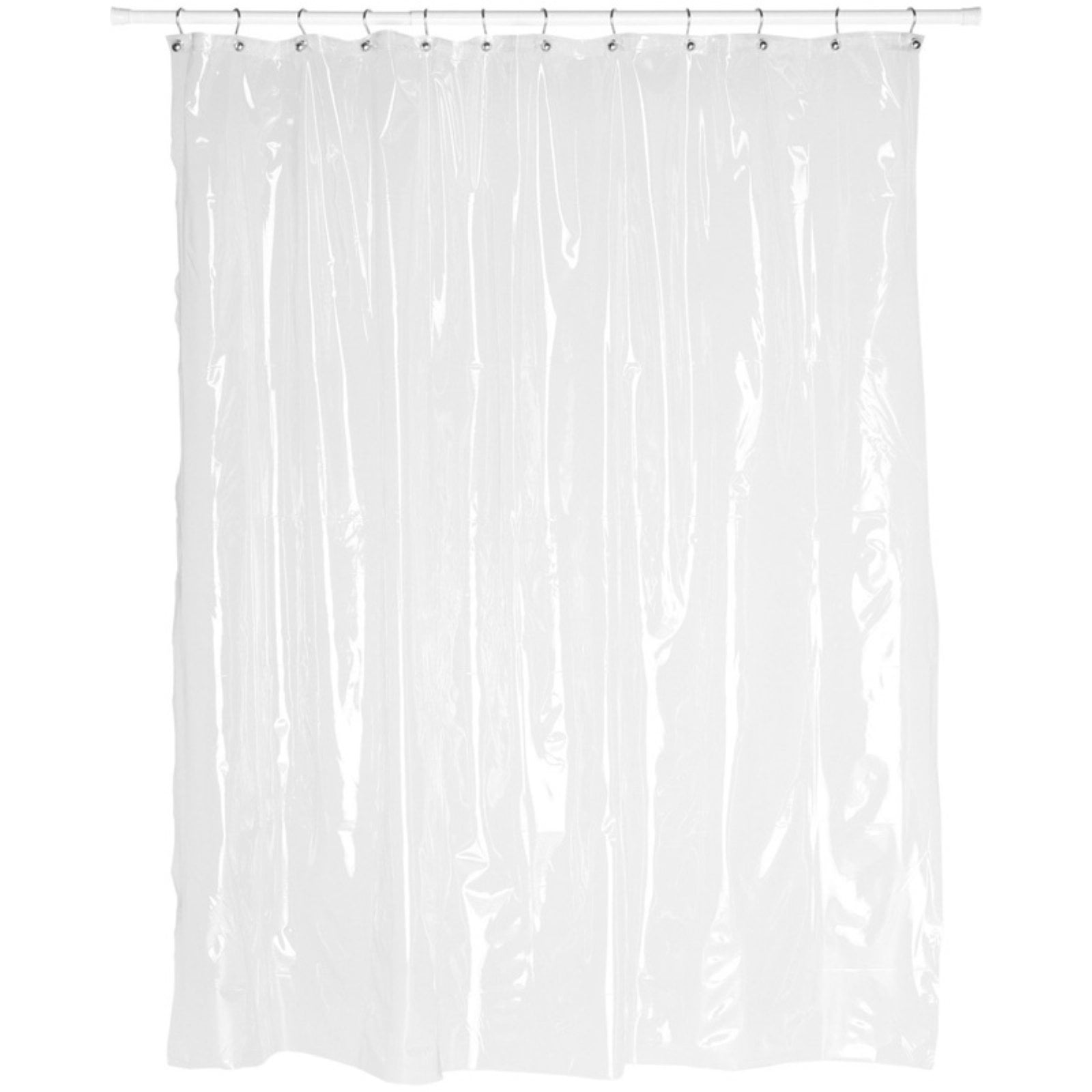 Carnation Shower Stall-Sized 8 Gauge Vinyl Shower Curtain Liner in Super Clear