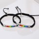 thumbnail image 5 of FELTECHELECTR 1 par de pulseras de acero de titanio con cuerdas de nailon tejidas y adornos de arcoíris para las muñecas., 5 of 6
