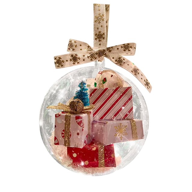 Bola de Navidad transparente, adorno de decoración de de Navidad, bola colgante inastillable de 80mm para boda, decoración de año Nuevo para el Estilo C mayimx Bola colgante