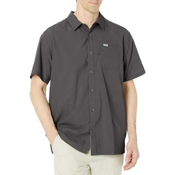 Camisa de campamento Columbia Slack Tide de manga corta para hombre, gris urbano