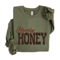 thumbnail image 4 of Trendy Howdy Honey Sweatshirt for Women - Vintage Western Cowgirl Country Southern Pullover Army Green Sweatshirt Adult Med, 4 of 7