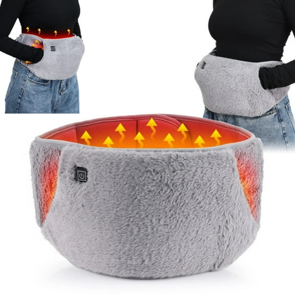 Cordless Period Heating Pad for Stomach, 2 in 1Electric Waist Belt Device, Warm Waist Belt and Hand Warmer with 3 Heating Modes and 4 Massage Modes