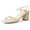 Nude Vegan Leather, variant on J. Adams Camila Sandals for Women - Square Open Toe Strappy Mid Block Heels - Elegant & Comfortable - Perfect for Weddings, Parties, and Casual Wear
