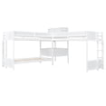 thumbnail image 4 of Mintazer Twin L-Shaped Bunk Bed with Desk & Charging Station, Triple Bunk Bed with 4 Drawers & Guardrails for Kids Teen Bedrooms, White, 4 of 16