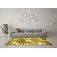 thumbnail image 3 of Ahgly Company Indoor Round Abstract Yellow Modern Area Rugs, 5' Round, 3 of 4