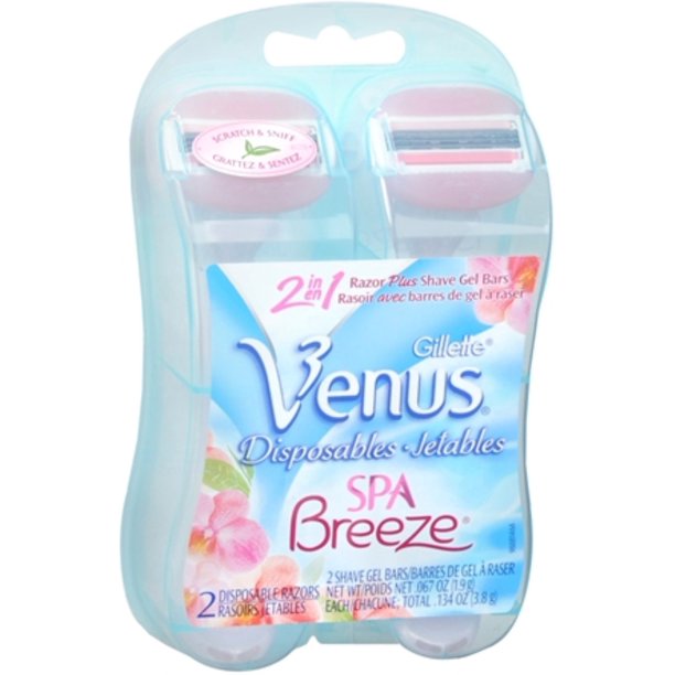 Gillette Venus Spa Breeze 2in1 Disposable Razors Plus Shave Gel Bars
